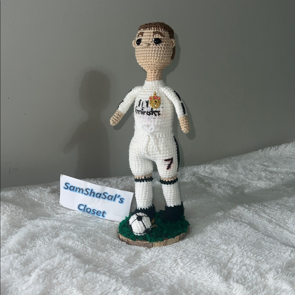 New Handmade Crochet Soccer Player CR7 toy